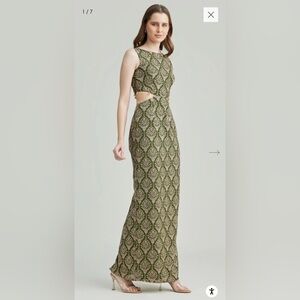 Elegant Green Patterned Dress